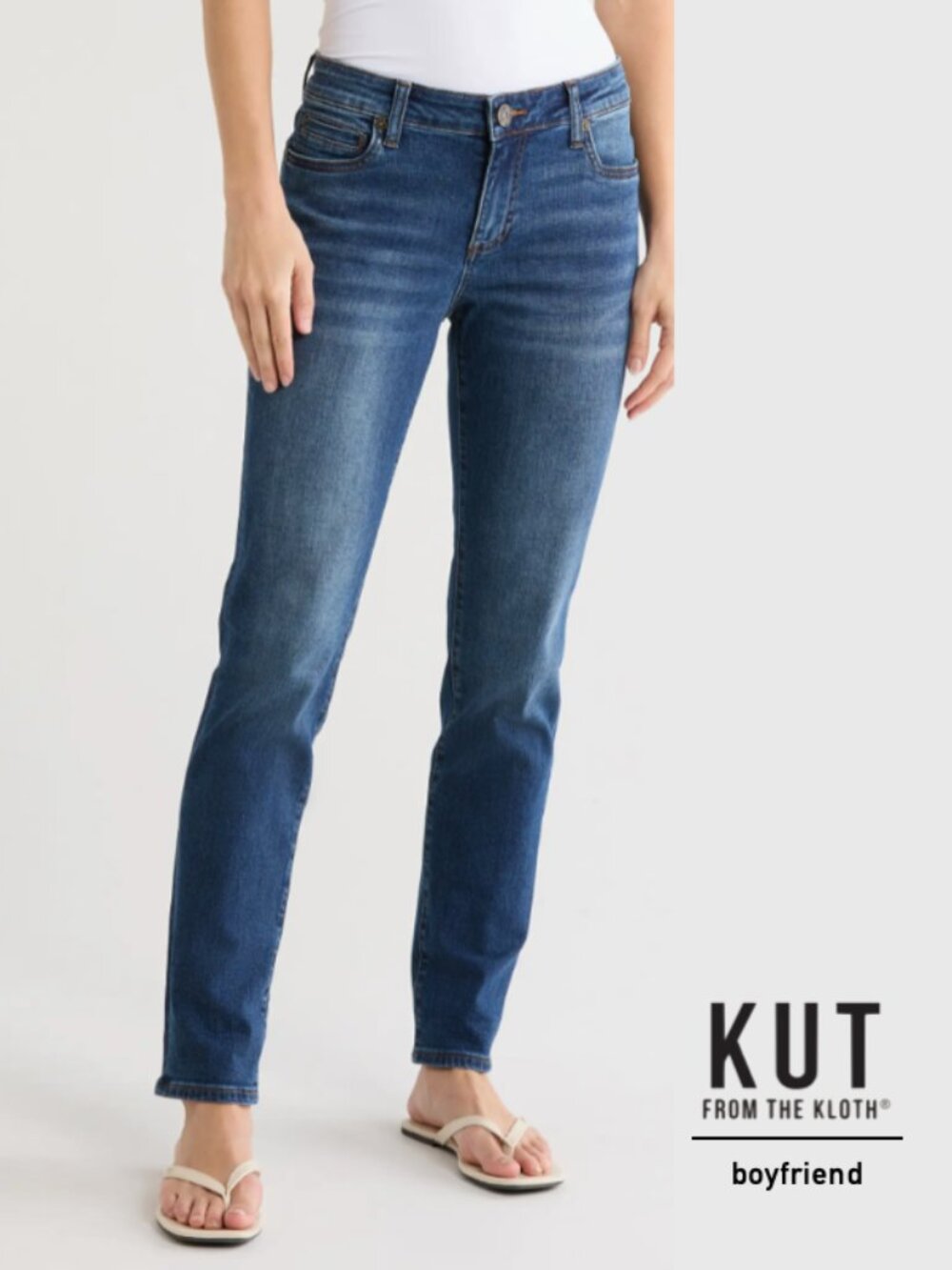 Kut from The Kloth womens jeans size 6 Katy boyfriend mid rise dark wash stretch
